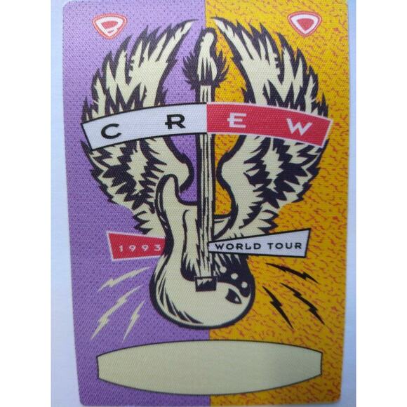 Bob Dylan Backstage Pass Original 1993 World Tour Folk Rock Guitar With Wings - Picture 1 of 3